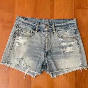 American Eagle Light Wash Distressed Shorts